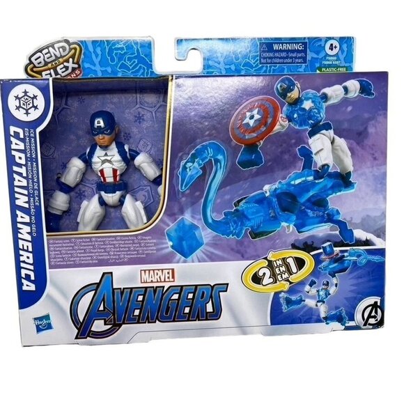 Marvel Avengers Bend and Flex Missions Captain America Ice Mission Figure - Picture 2 of 9